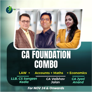 CA Foundation Combo - Accounts and Maths by CA Vaibhav Jalan, Law by LLB, CS Sangeet Kedia and Economics by CA Jyoti Anand