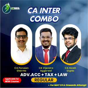 CA Inter G1 Advance Accounts by CA Parveen Sharma, Law by CA Harsh Gupta and CA Inter Taxation (Income Tax & GST) by CA Vijender Aggarwal