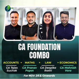 CA Foundation Combo - Accounts by CA Tejas Suchak, Maths by CA Pranav Popat, Law by CA Deepika Rathi and Economics by CA Mohnish Vora