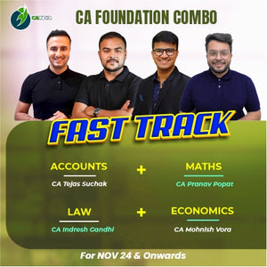 CA Foundation Fasttrack Combo - Accounts by CA Tejas Suchak, Maths by CA Pranav Popat, Law by CA Indresh Gandhi and Economics by CA Mohnish Vora