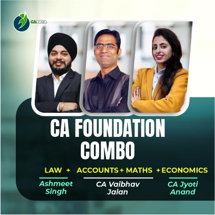 CA Foundation Combo - Accounts and Maths by CA Vaibhav Jalan, Law by Ashmeet Singh and Economics by CA Jyoti Anand