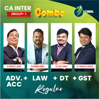 CA Inter Advance Accounts by CA Parveen Jindal, Law CA Darshan Khare, DT CA Vijay Sarda and GST by CA Yashvant Mangal
